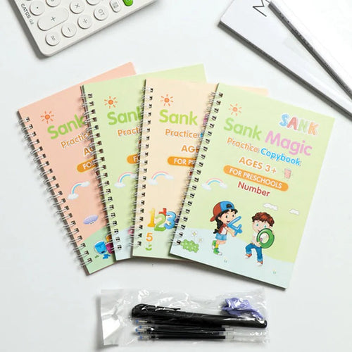 3 in 1 - Kids Learning Deal (4 Sank Magic Book + Water Magic Book + 8.5 Inches Writing Tablet)