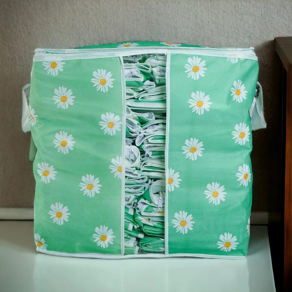 Premium Non Woven Storage Bag | Flower Print (Set of 2)