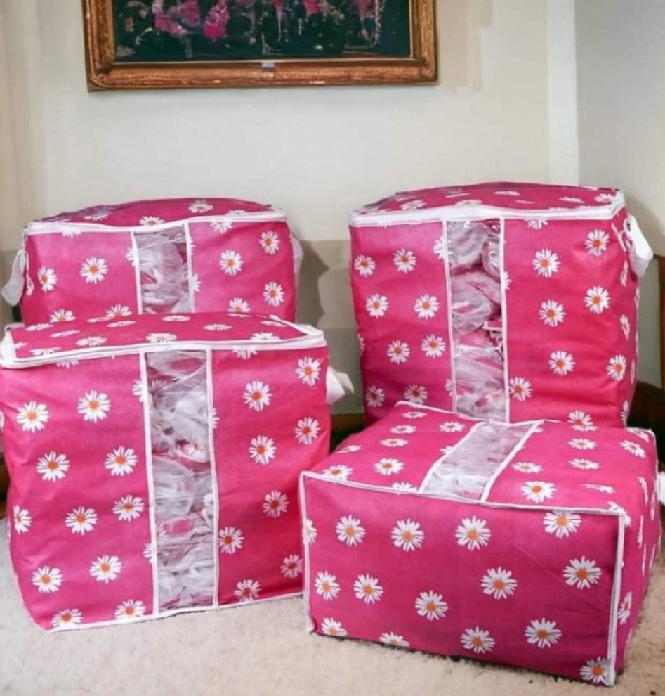 Premium Non Woven Storage Bag | Flower Print (Set of 2)