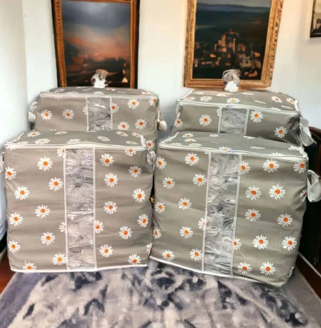 Premium Non Woven Storage Bag | Flower Print (Set of 2)