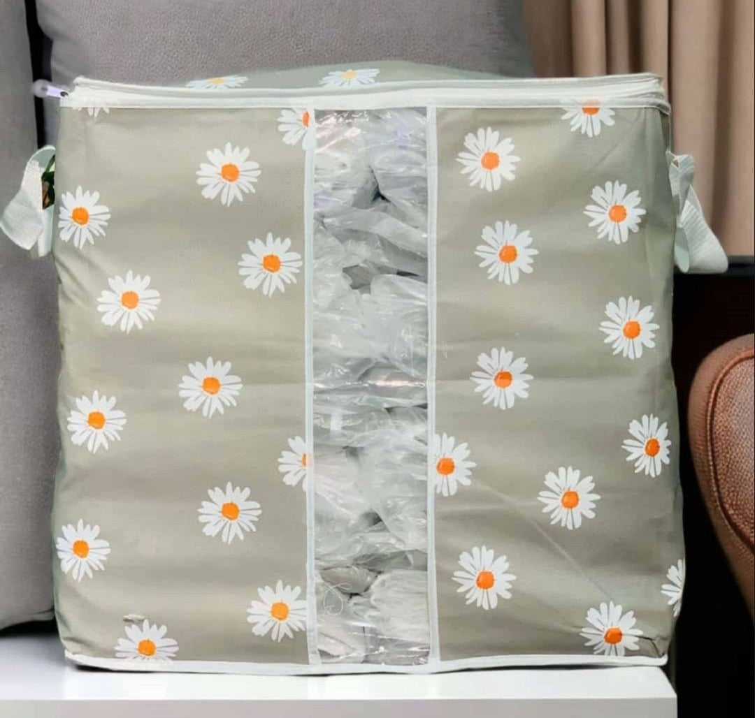 Premium Non Woven Storage Bag | Flower Print (Set of 2)