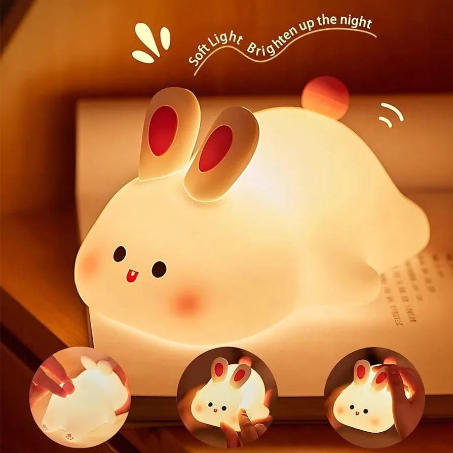 Cute Silicone Led Night Lamp - Usb Rechargeable & Touch Control