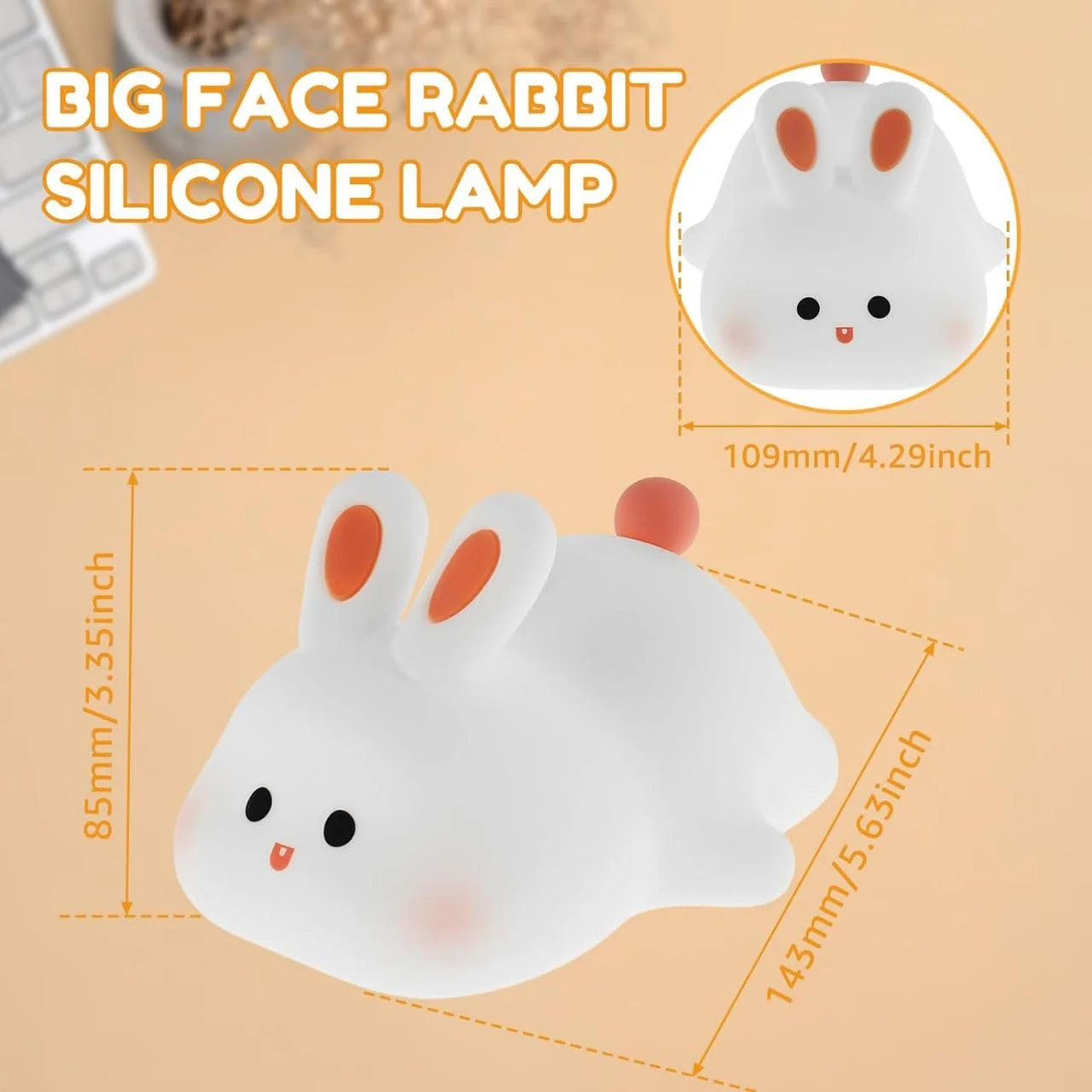 Cute Silicone Led Night Lamp - Usb Rechargeable & Touch Control