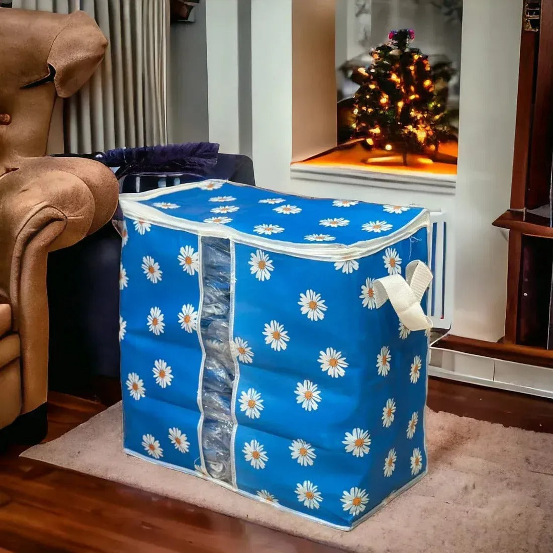 Premium Non Woven Storage Bag | Flower Print (Set of 2)